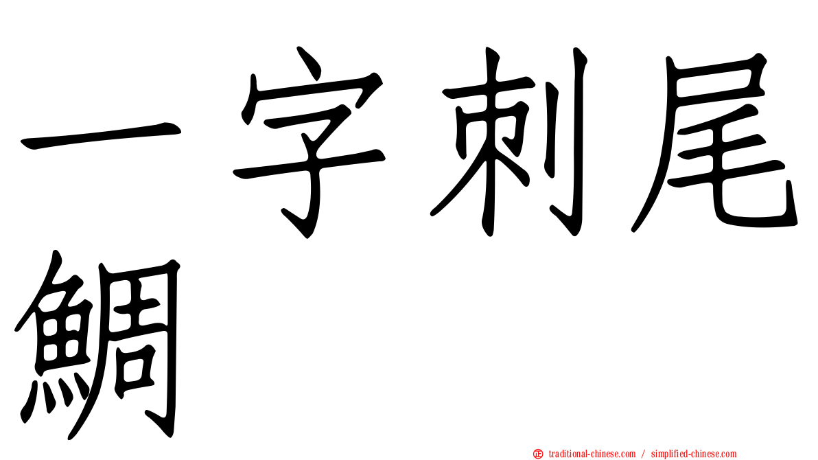 一字刺尾鯛