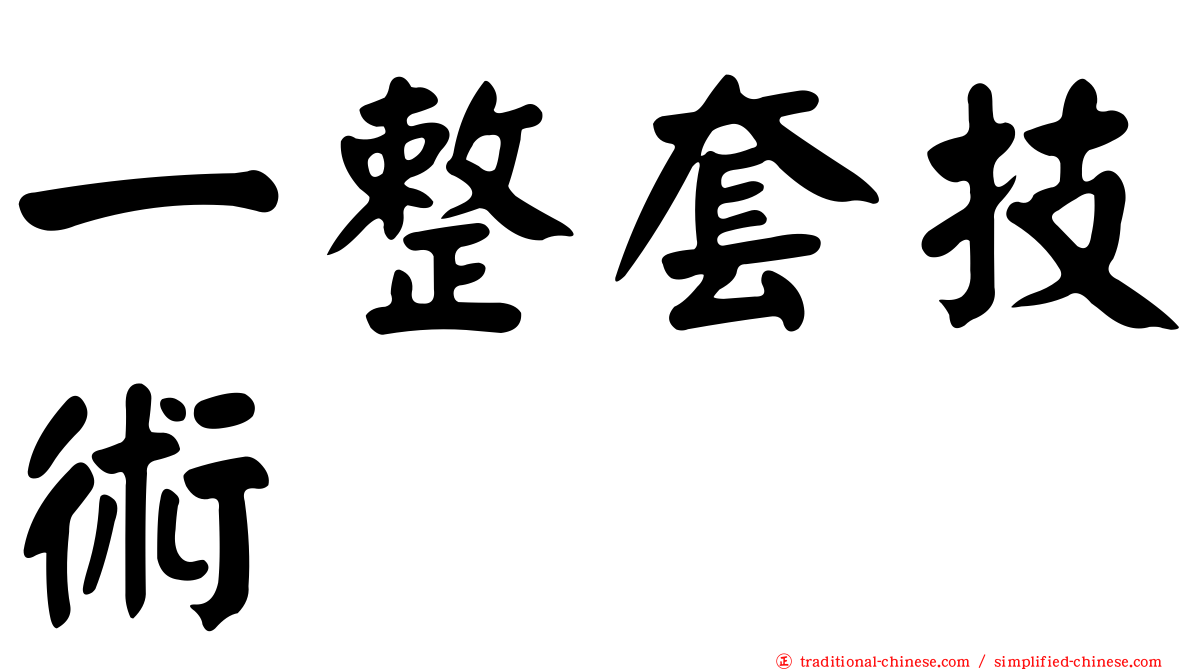 一整套技術