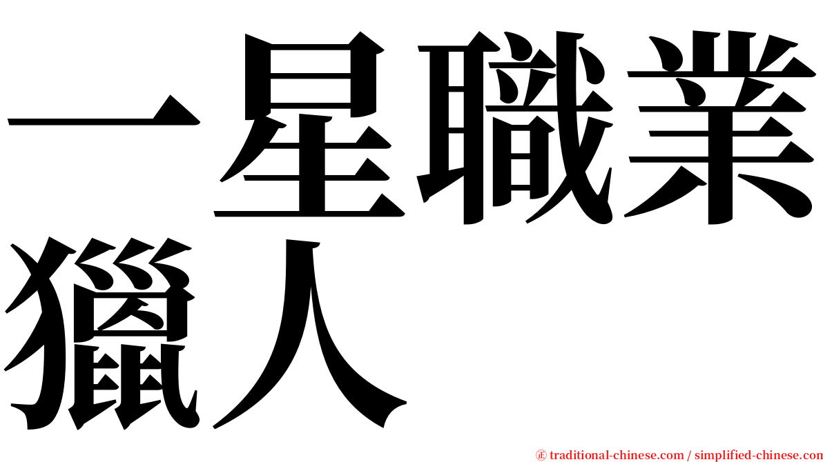 一星職業獵人 serif font