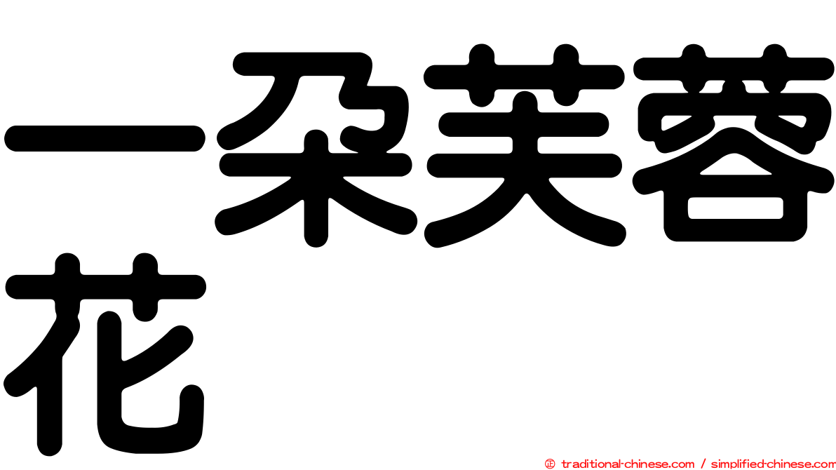 一朵芙蓉花