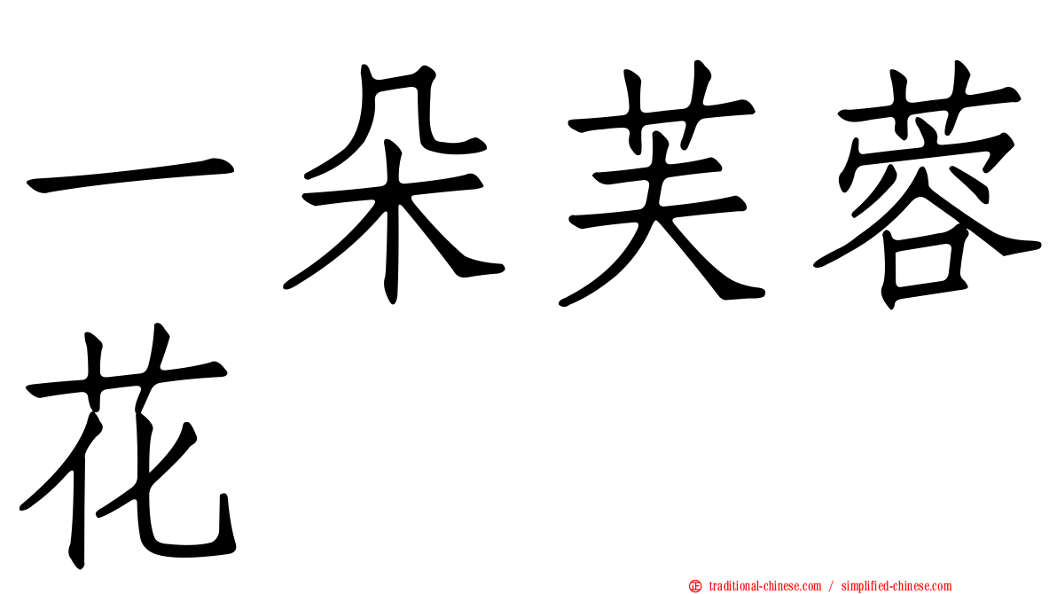 一朵芙蓉花