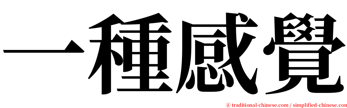 一種感覺 serif font