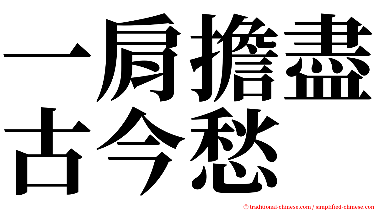 一肩擔盡古今愁 serif font