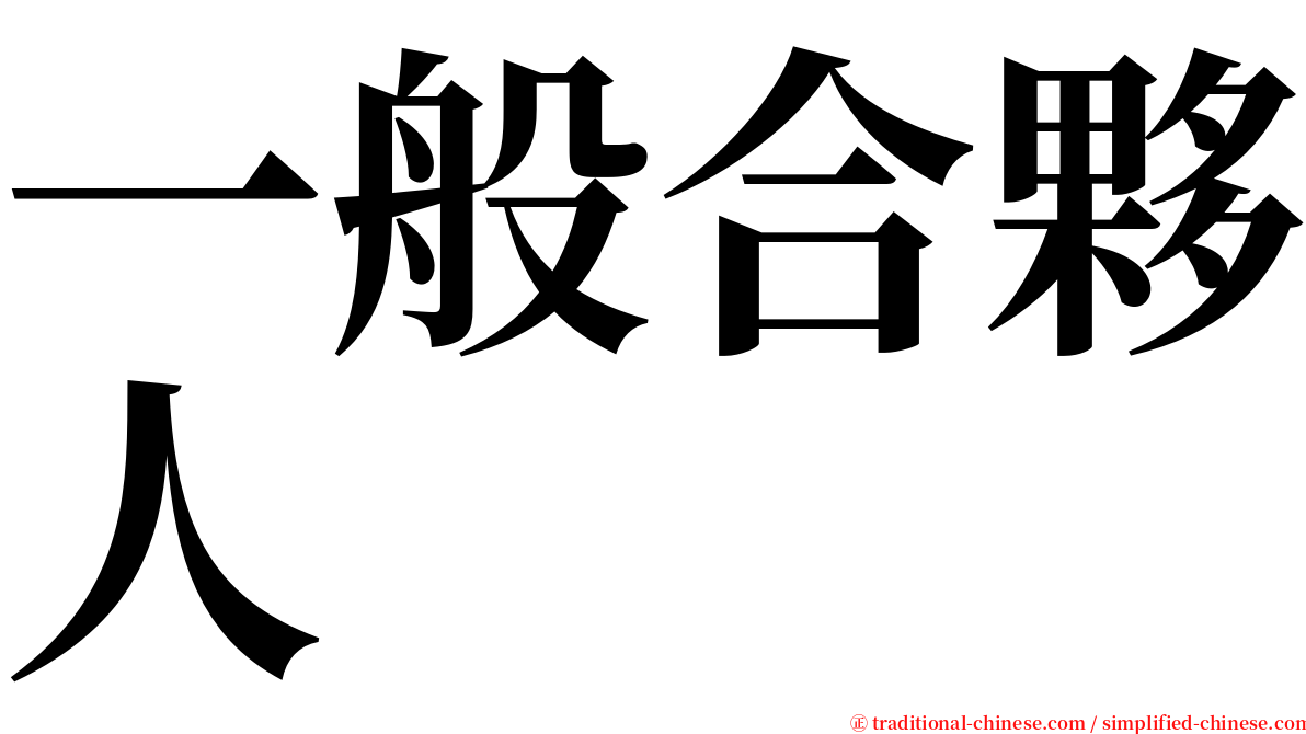 一般合夥人 serif font