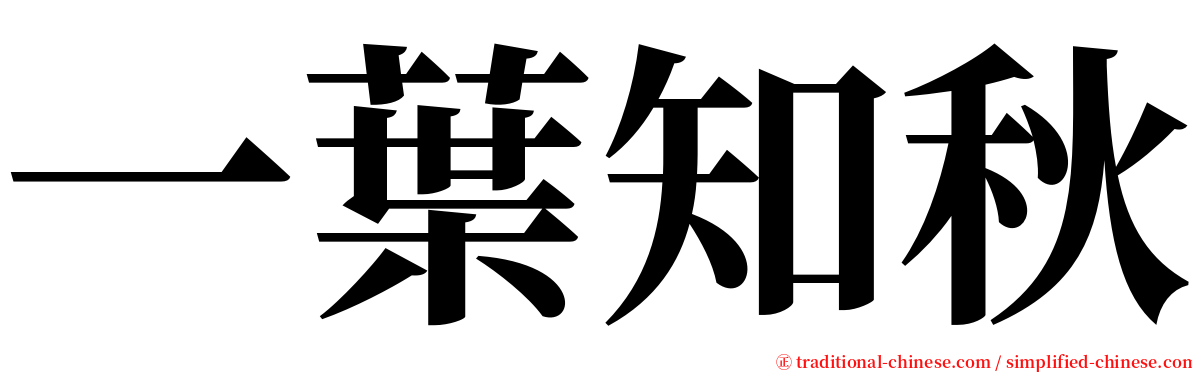 一葉知秋 serif font