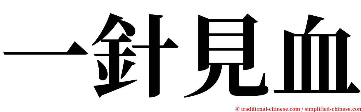 一針見血 serif font