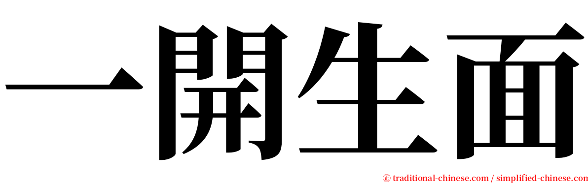 一開生面 serif font
