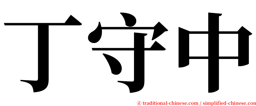 丁守中 serif font