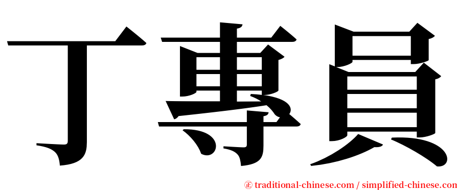丁專員 serif font