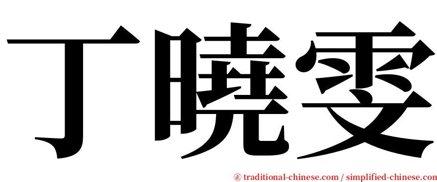 丁曉雯 serif font