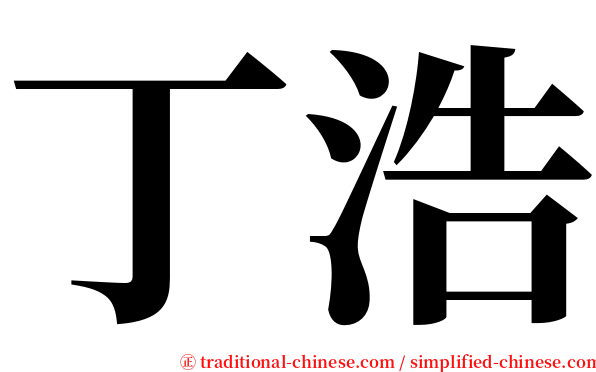 丁浩 serif font