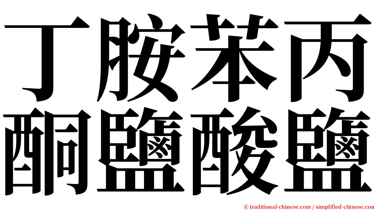 丁胺苯丙酮鹽酸鹽 serif font