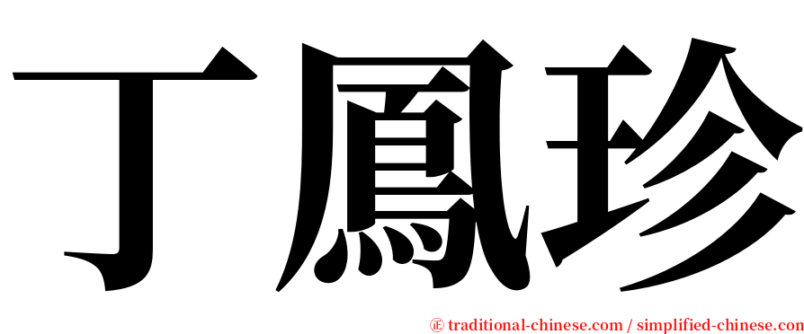 丁鳳珍 serif font