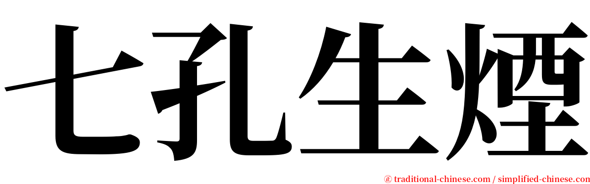 七孔生煙 serif font