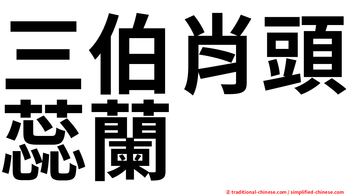 三伯肖頭蕊蘭