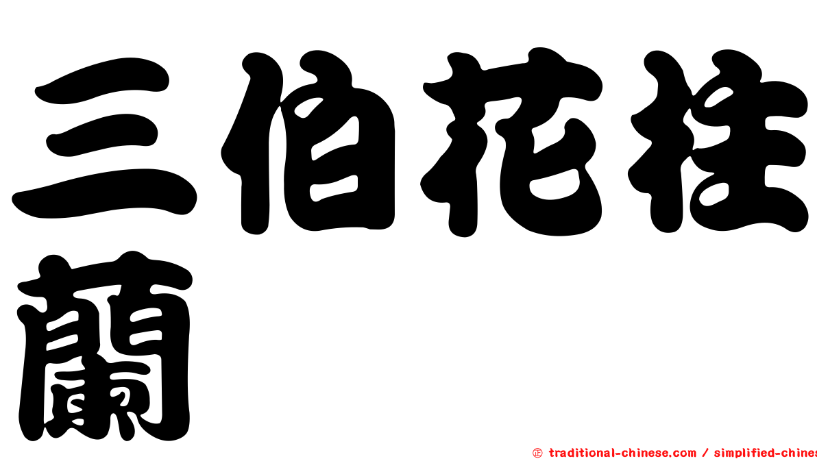三伯花柱蘭