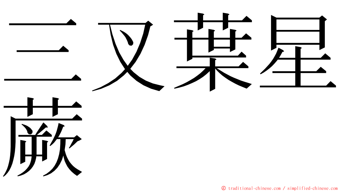 三叉葉星蕨 ming font