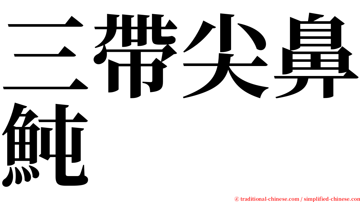 三帶尖鼻魨 serif font