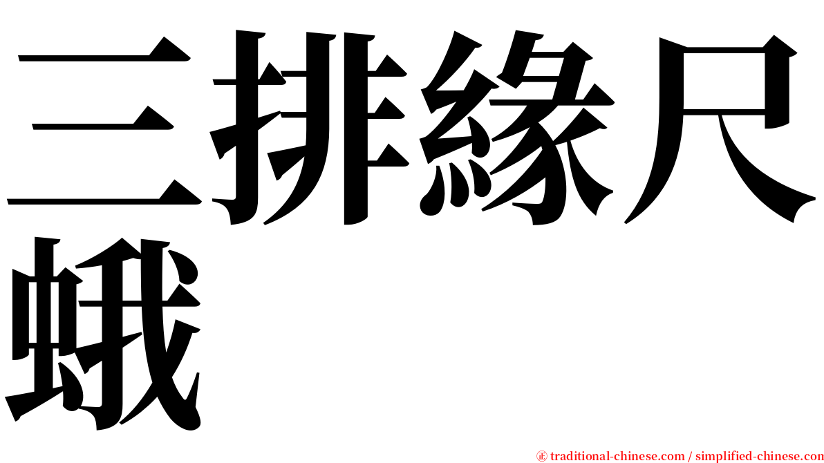 三排緣尺蛾 serif font