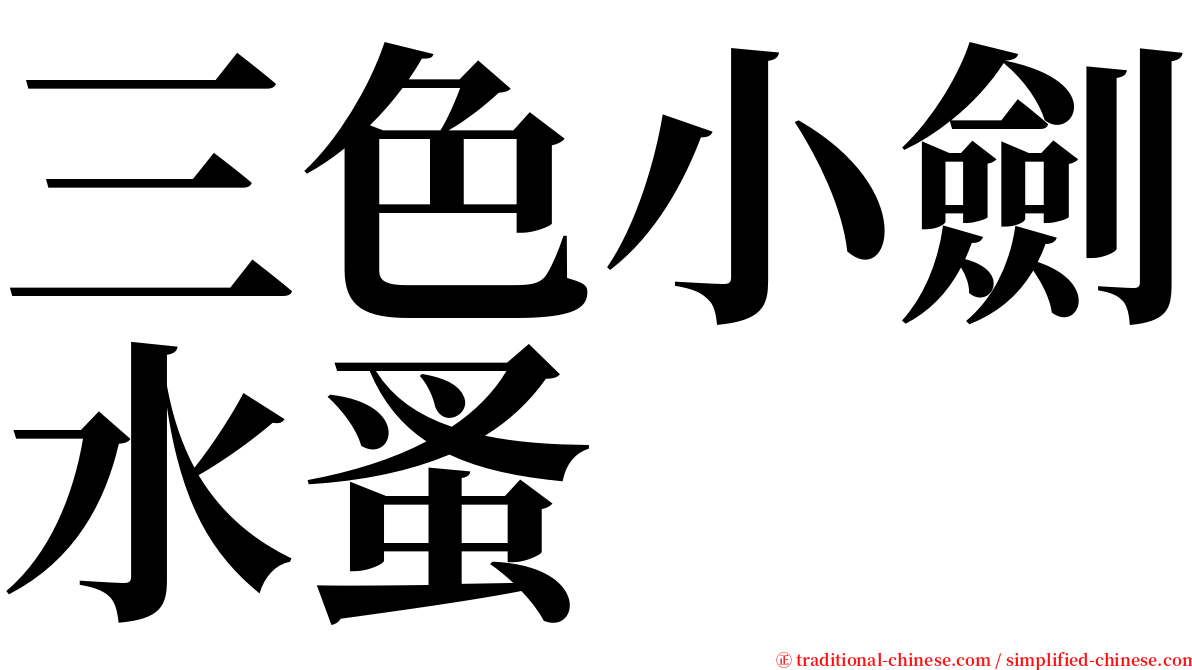 三色小劍水蚤 serif font