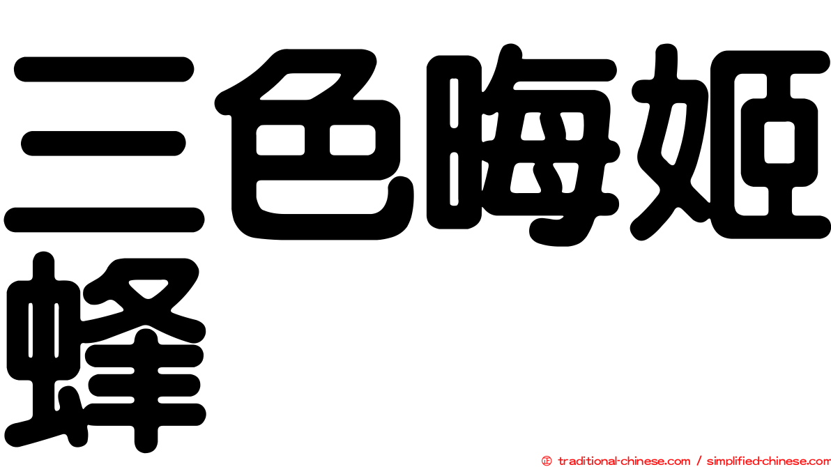 三色晦姬蜂