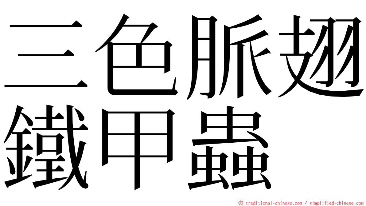 三色脈翅鐵甲蟲 ming font