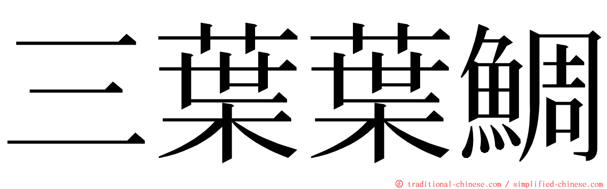 三葉葉鯛 ming font