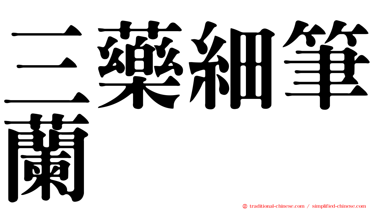 三藥細筆蘭