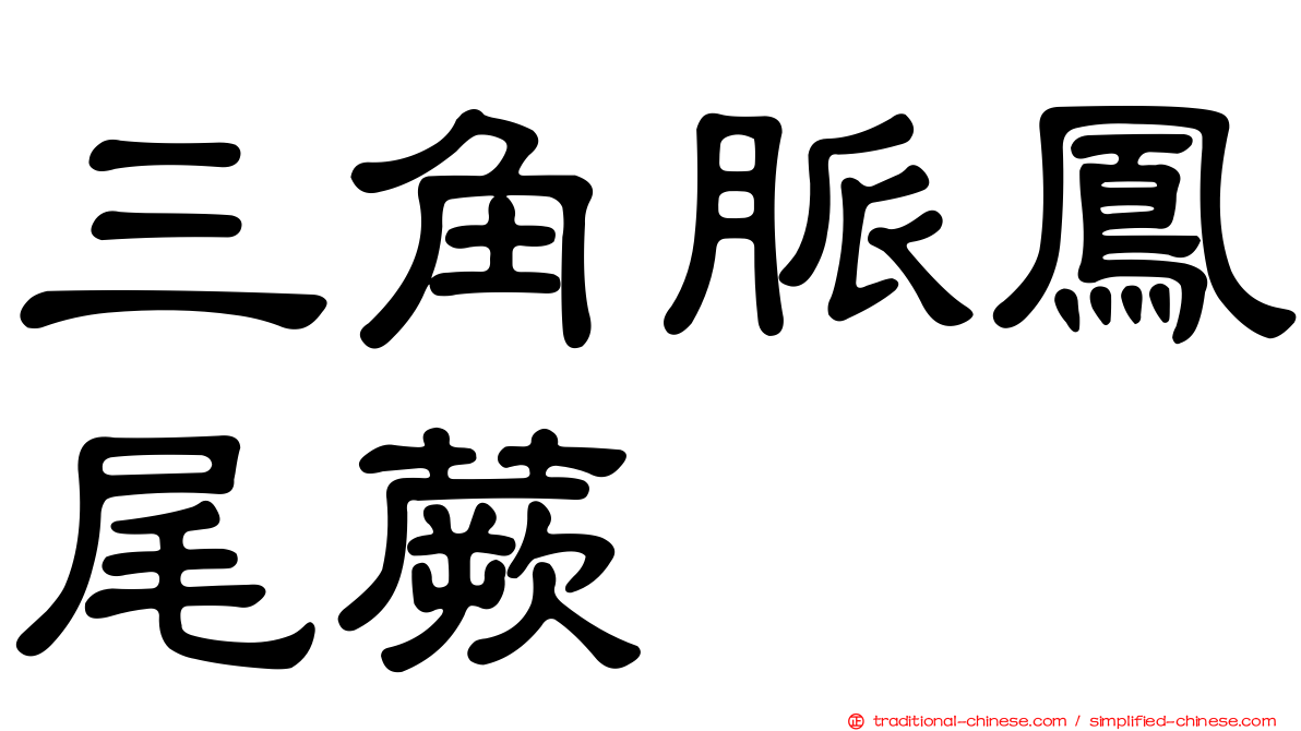 三角脈鳳尾蕨