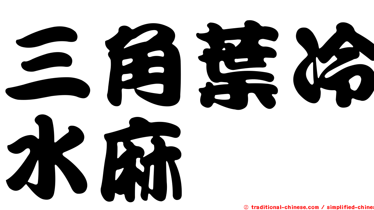 三角葉冷水麻