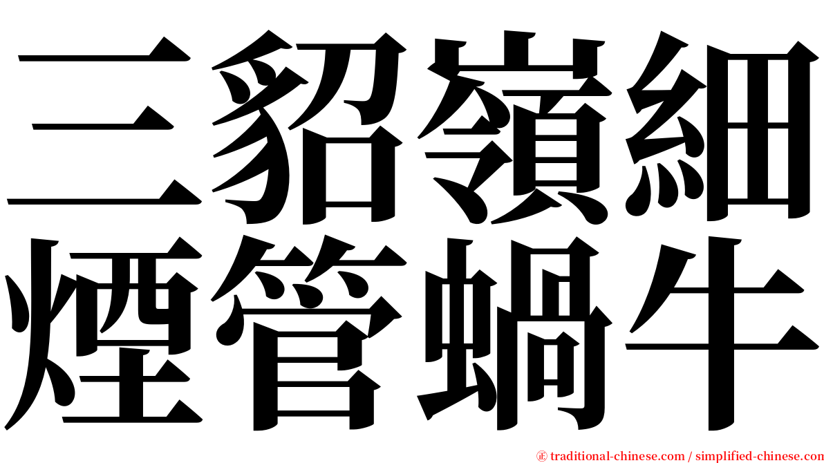 三貂嶺細煙管蝸牛 serif font