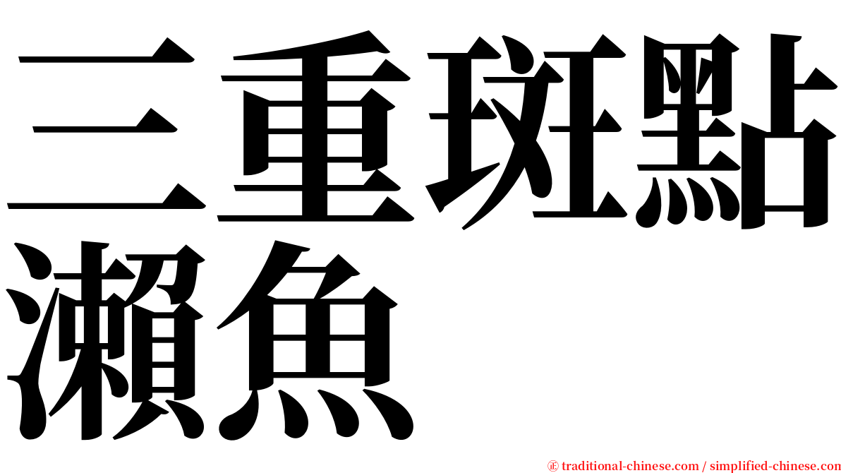 三重斑點瀨魚 serif font