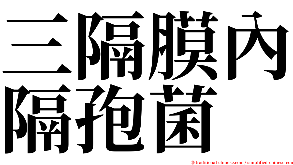 三隔膜內隔孢菌 serif font