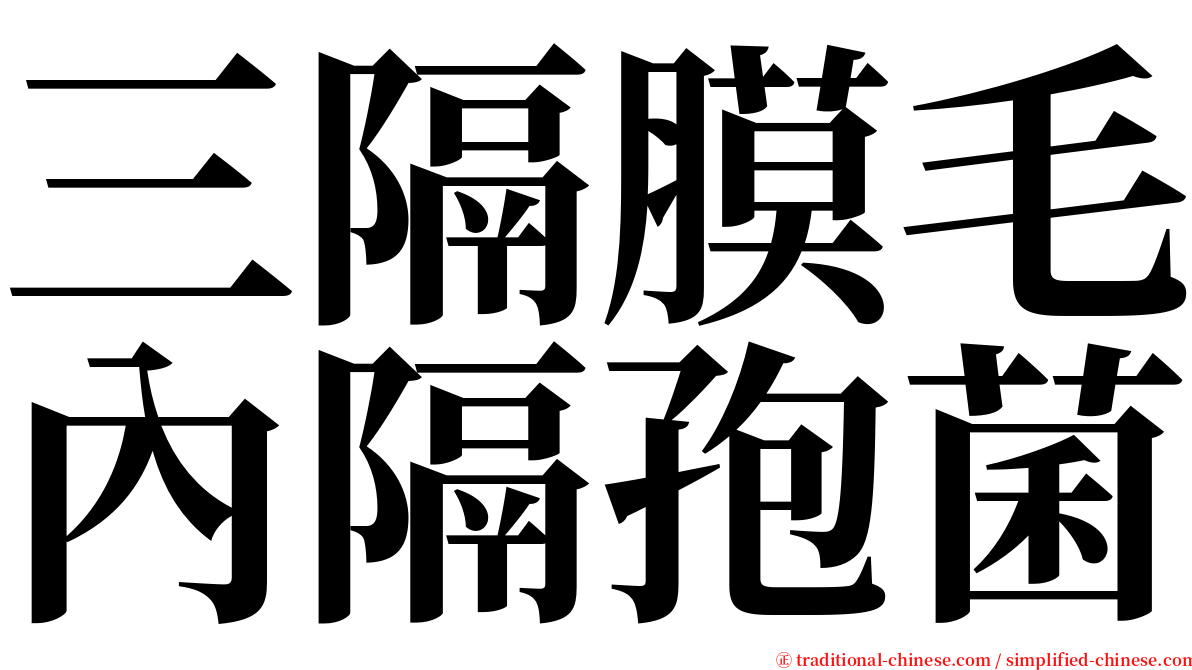 三隔膜毛內隔孢菌 serif font