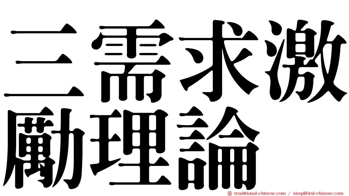 三需求激勵理論