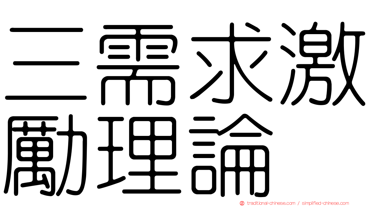 三需求激勵理論