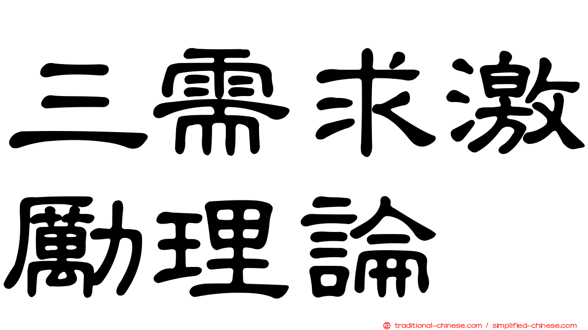 三需求激勵理論