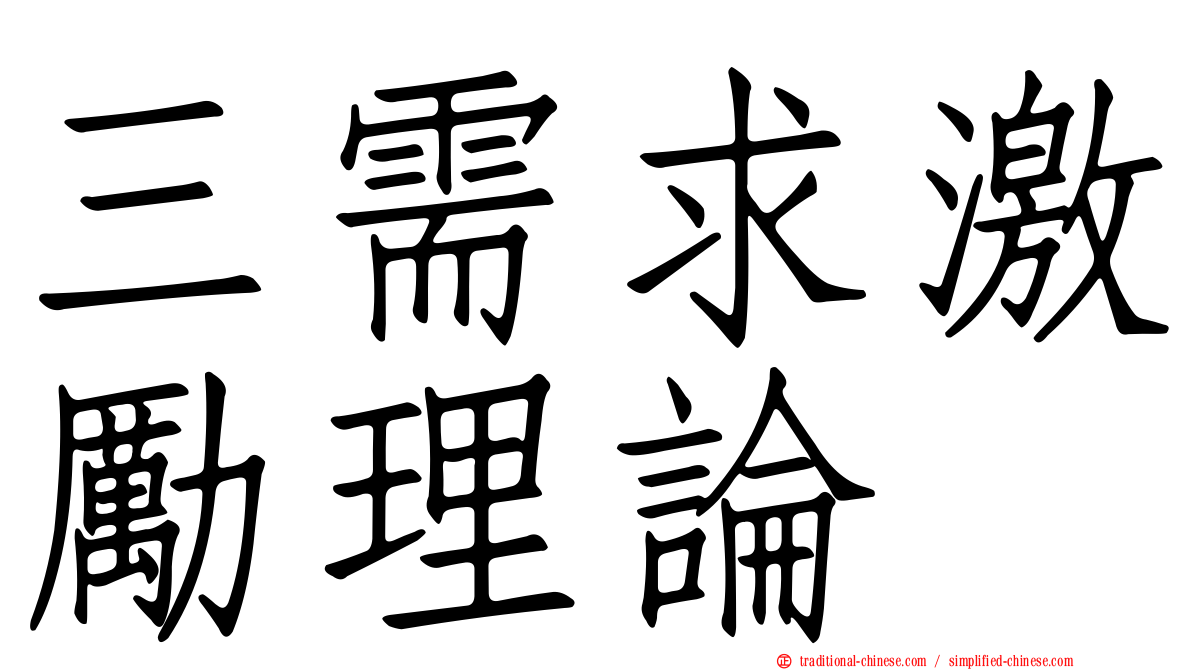 三需求激勵理論