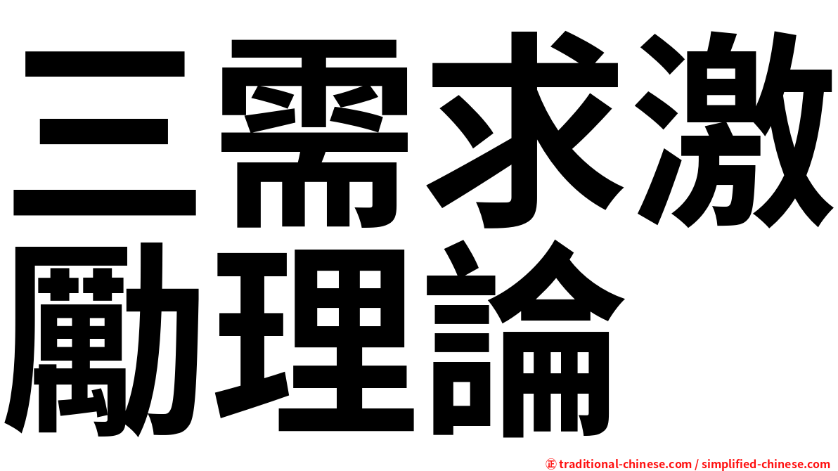 三需求激勵理論