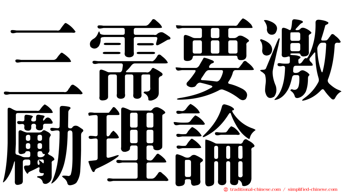 三需要激勵理論