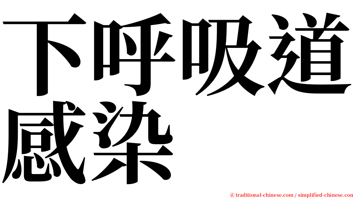 下呼吸道感染 serif font