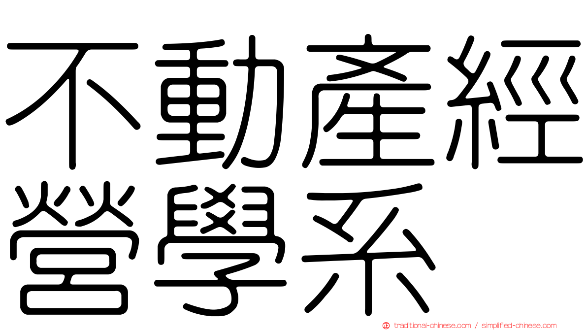 不動產經營學系