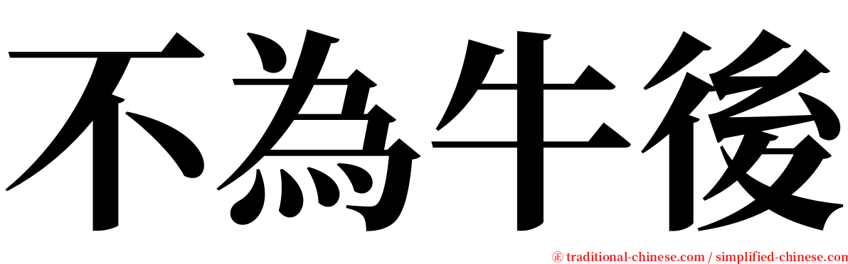 不為牛後 serif font