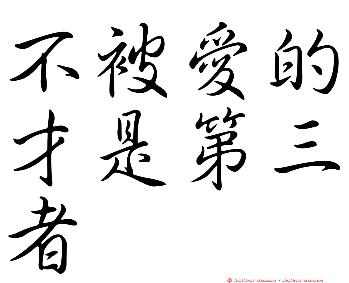不被愛的才是第三者