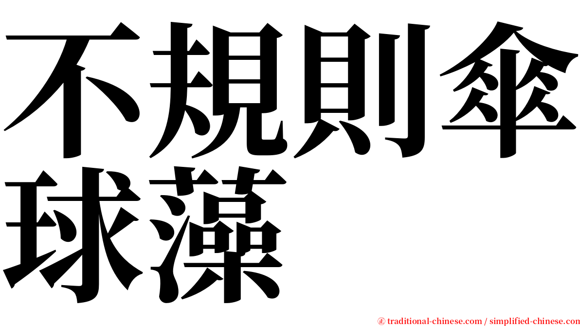 不規則傘球藻 serif font