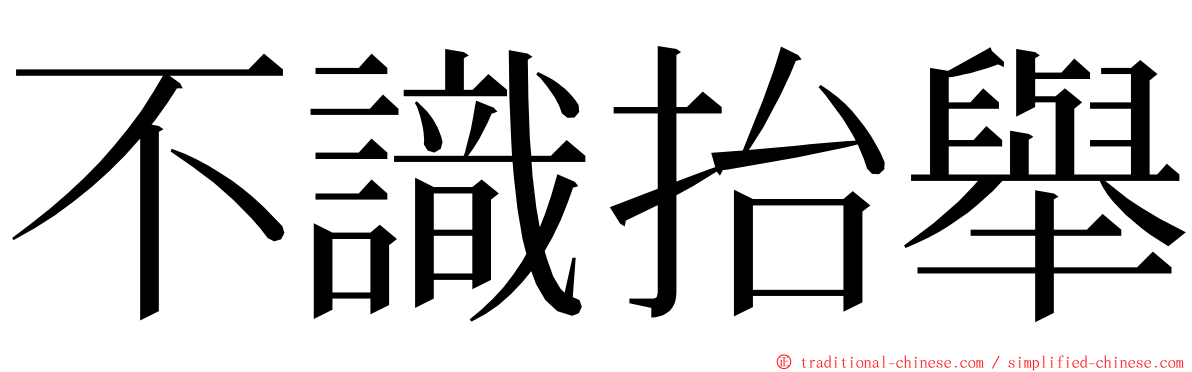 不識抬舉 ming font