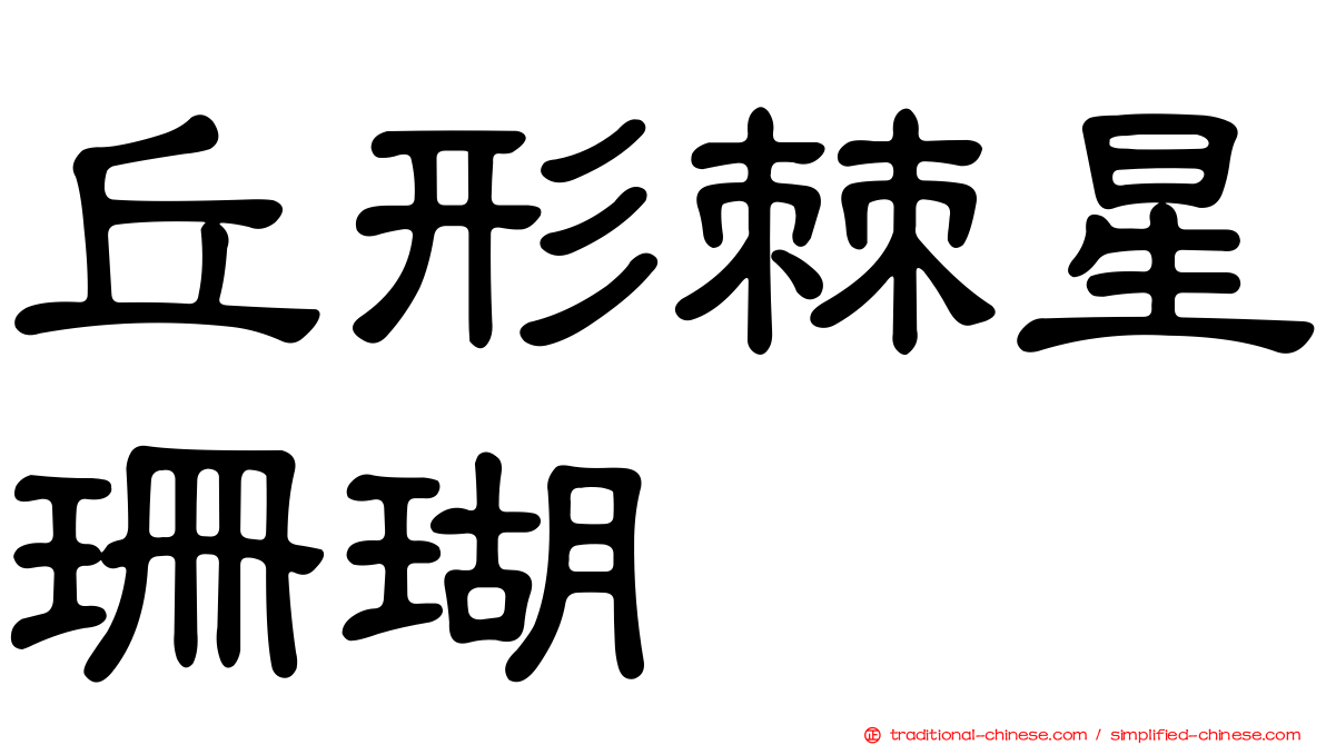 丘形棘星珊瑚