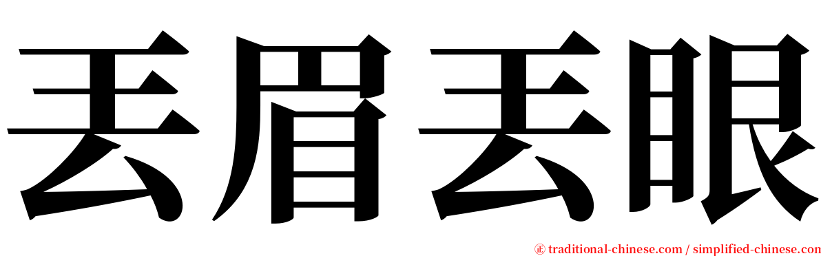 丟眉丟眼 serif font