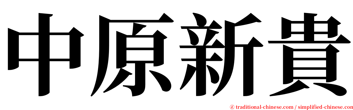 中原新貴 serif font