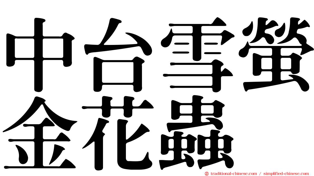 中台雪螢金花蟲